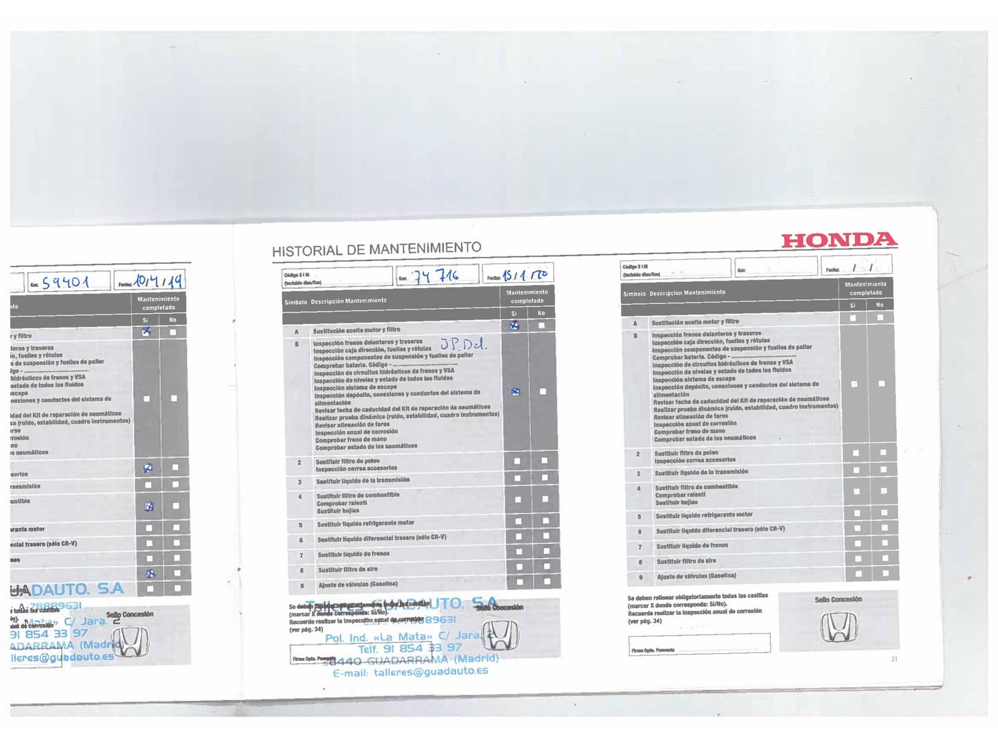 Foto del mantenimiento del Honda HR-V Honda HR-V 1.6 i-DTEC Executive (120 CV)