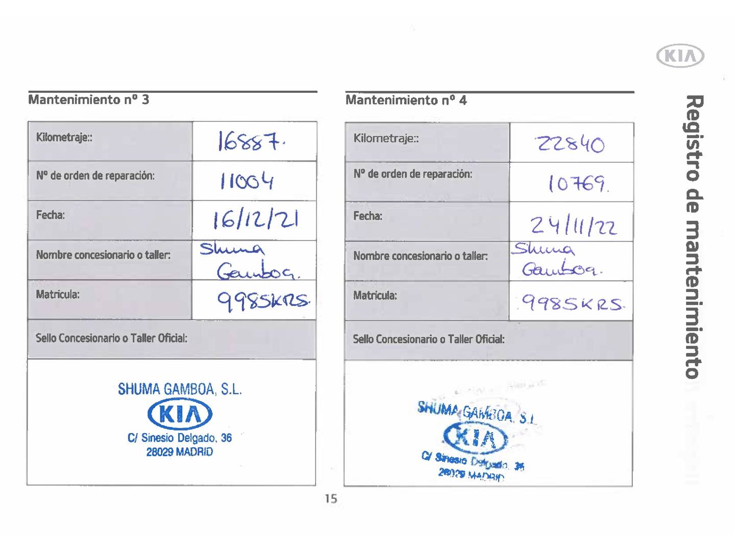 Foto del mantenimiento del KIA Picanto KIA Picanto 1.2 CVVT GT Line Automático (84 CV)