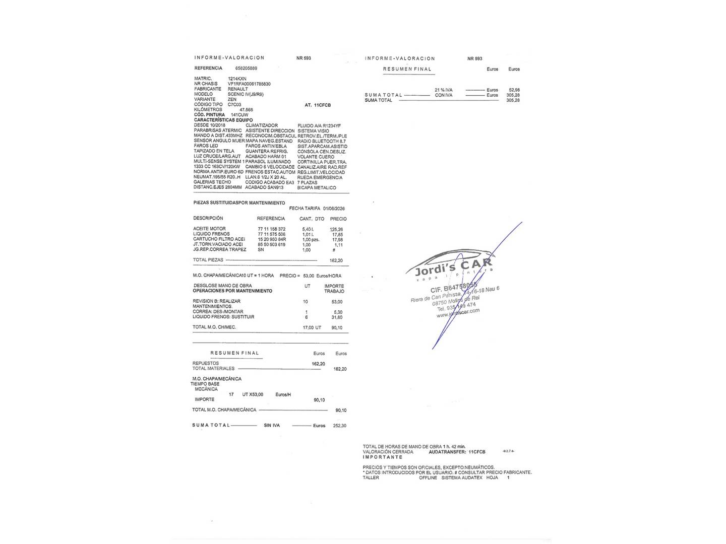 Foto del mantenimiento del Renault Grand Scénic Renault Grand Scenic Zen Energy TCe (160 CV) 7 Plazas