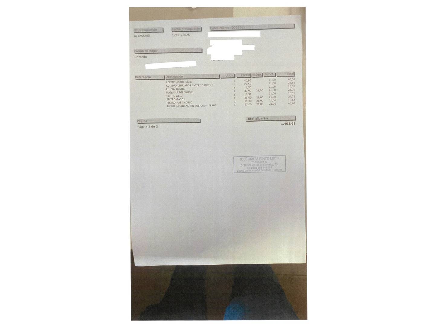 Foto del mantenimiento del Citroën C4 Cactus Citroen C4 Cactus BlueHDi 100 Feel (100 CV)