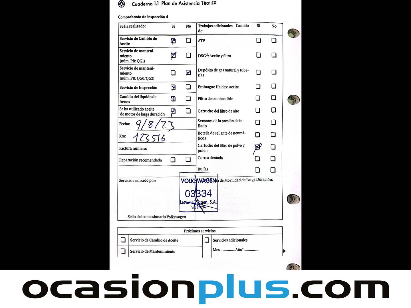 Foto del mantenimiento del Volkswagen Passat Volkswagen Passat Advance Plus 2.0 TDI DPF (110 CV)