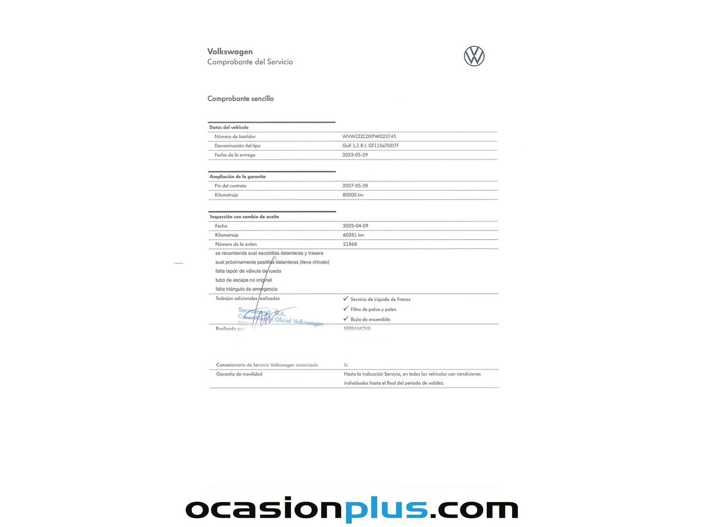 Foto del mantenimiento del Volkswagen Golf Volkswagen Golf R-Line 1.5 eTSI (150 CV) DSG