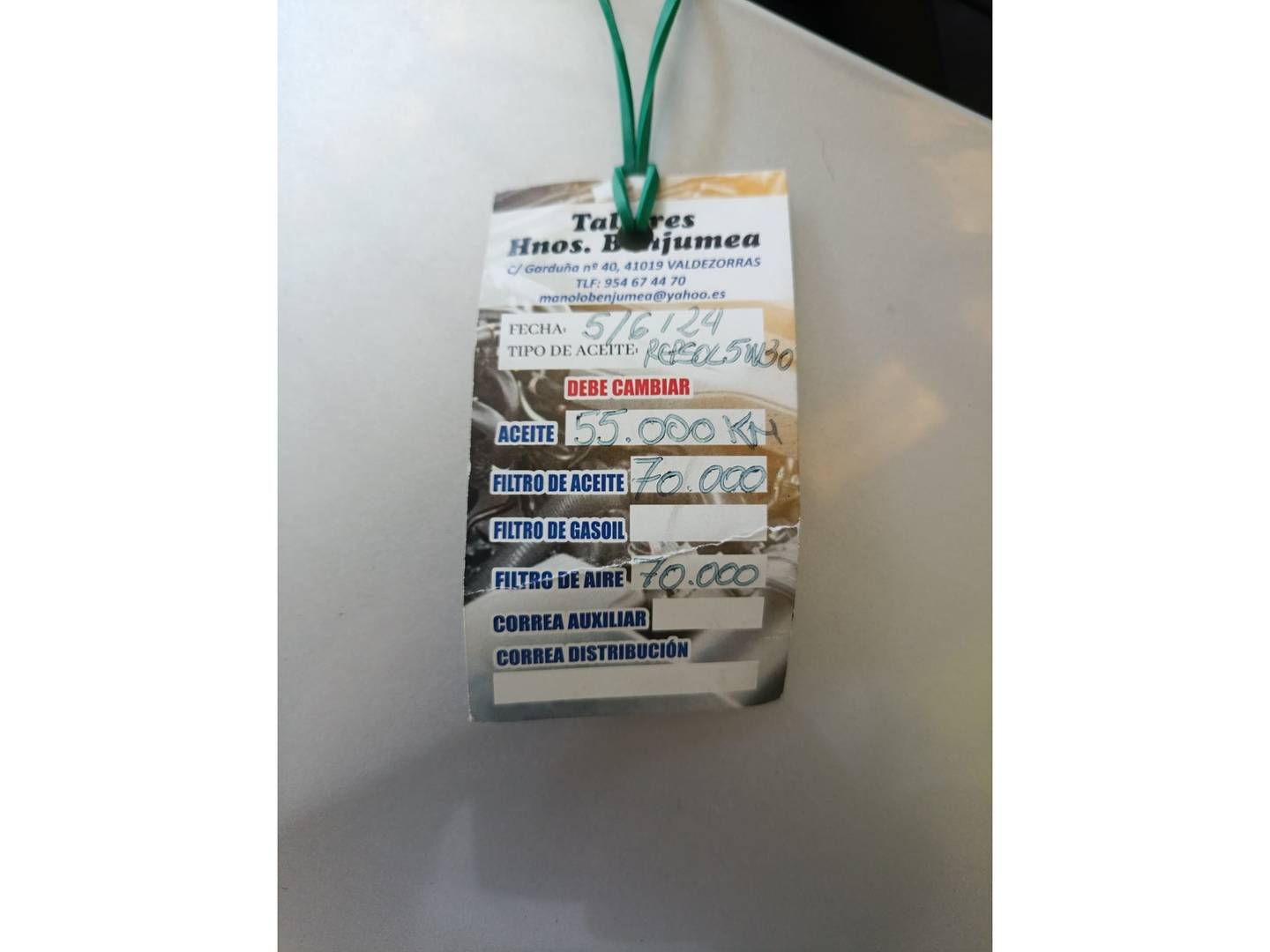 Foto del mantenimiento del Opel Corsa Opel Corsa 1.4 Design Line (90 CV)