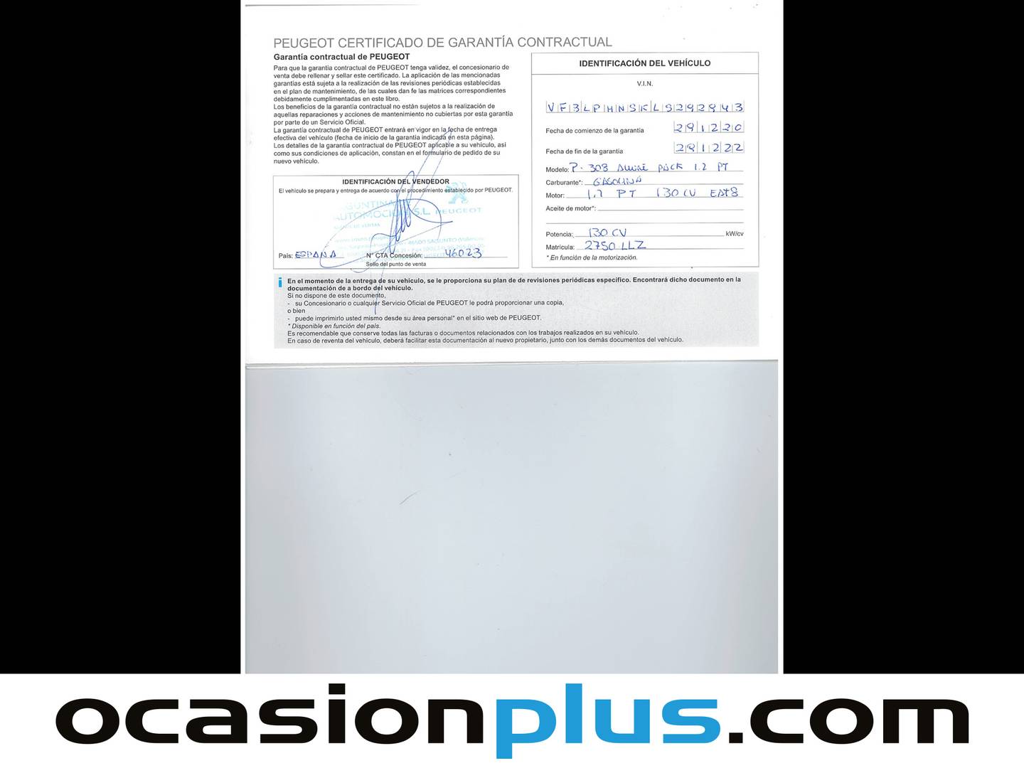 Foto del mantenimiento del Peugeot 308 Peugeot 308 PureTech 130 S&S Allure Pack EAT8 (130 CV)