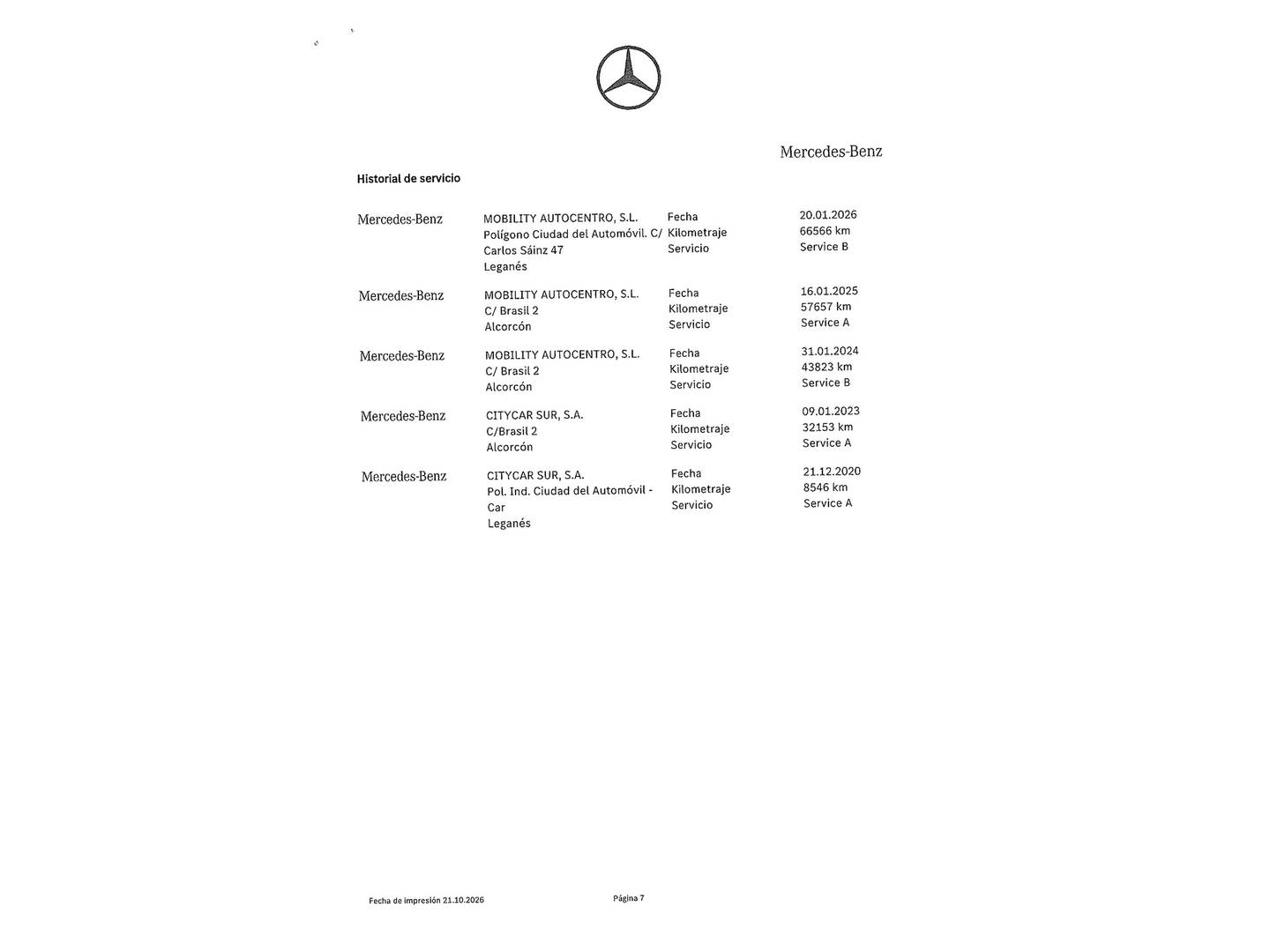 Foto del mantenimiento del Mercedes Clase A Mercedes Clase A 180 d (116 CV) PACK AMG
