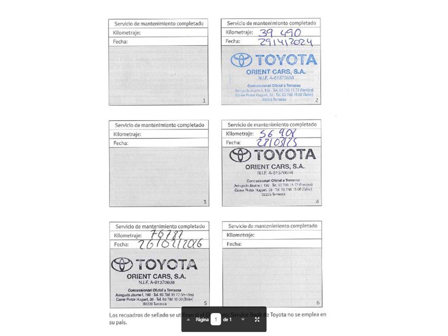 Foto del mantenimiento del Toyota C-HR Toyota C-HR 1.8 125H Advance (122 CV)