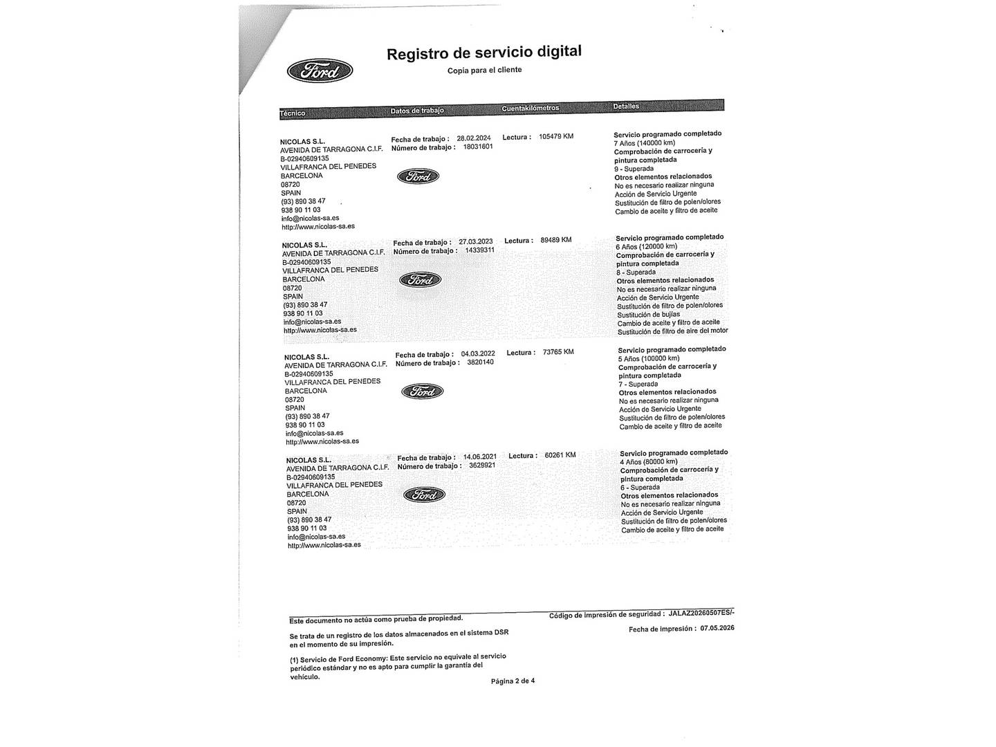 Foto del mantenimiento del Ford Kuga Ford Kuga 1.5 EcoBoost S&S ST-Line 4x2 (150 CV)