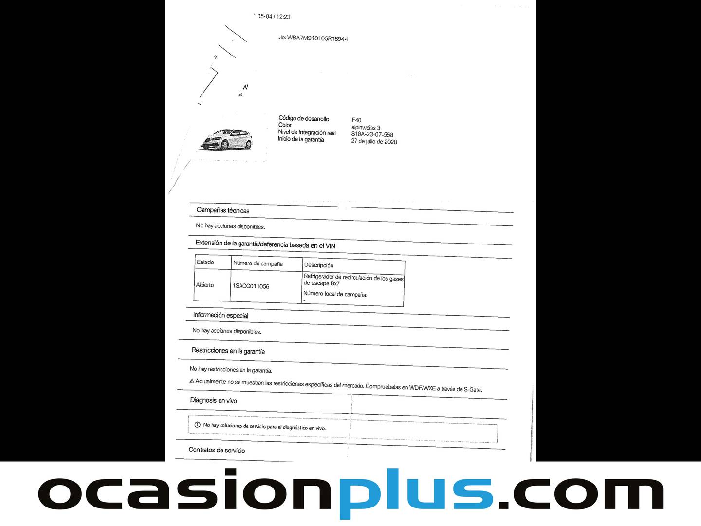 Foto del mantenimiento del BMW Serie 1 BMW Serie 1 118d (150 CV) Pack M