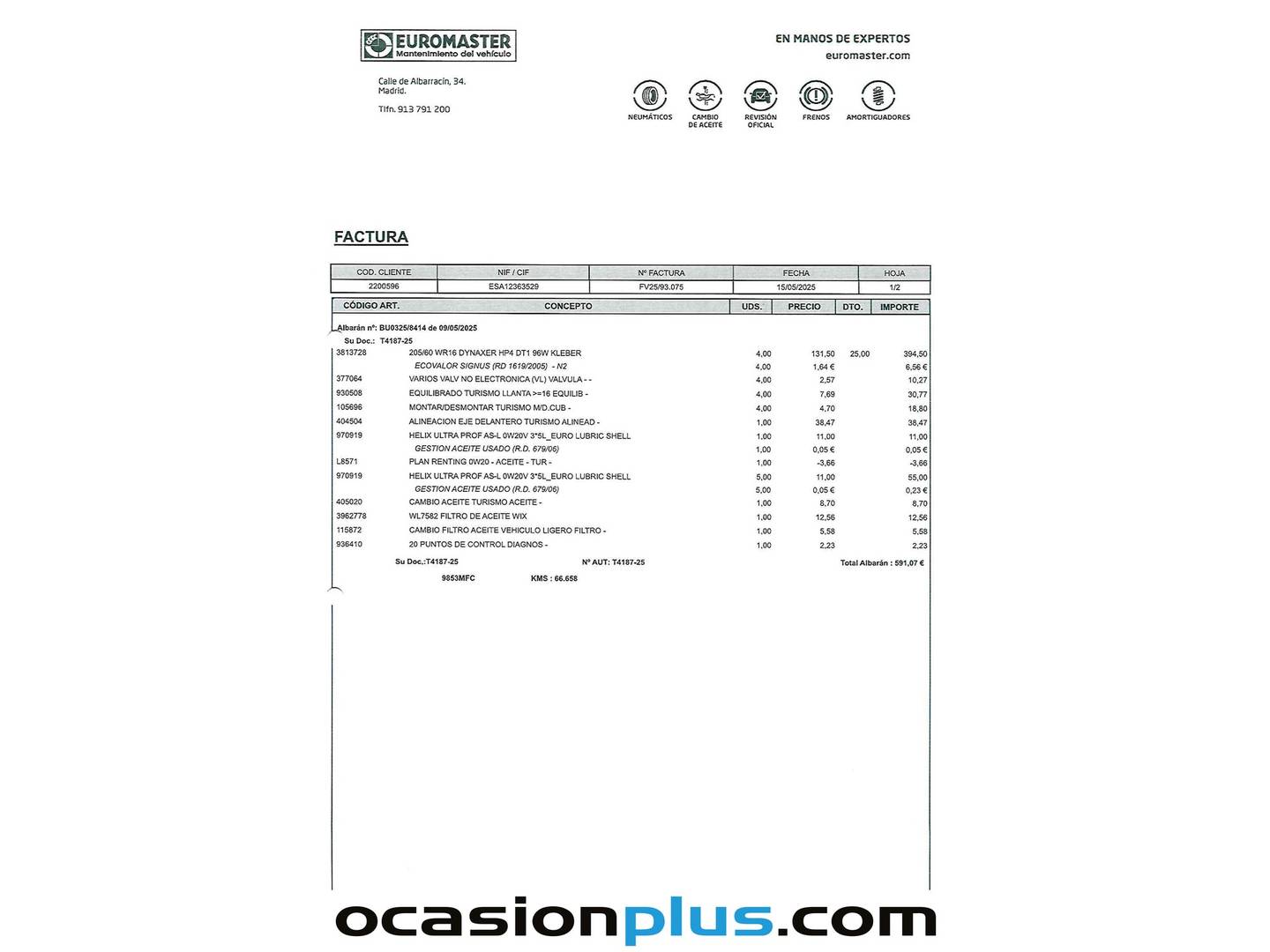 Foto del mantenimiento del Volkswagen Caddy Volkswagen Caddy Kombi 2.0 TDI (102 CV)
