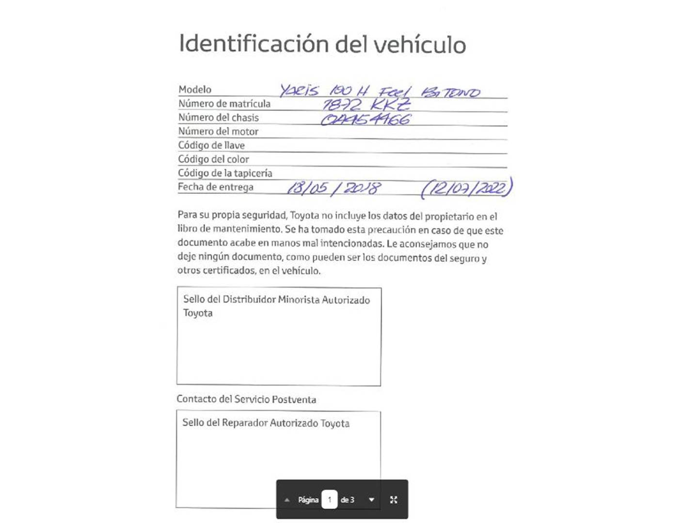 Foto del mantenimiento del Toyota Yaris Toyota Yaris 1.5 Hybrid Feel (100 CV)