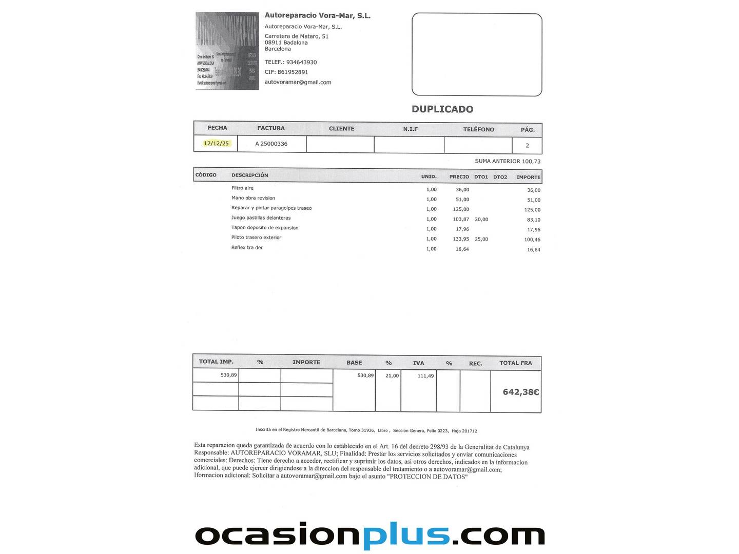Foto del mantenimiento del Ford Fiesta Ford Fiesta 1.0 EcoBoost S&S Trend+ (100 CV)