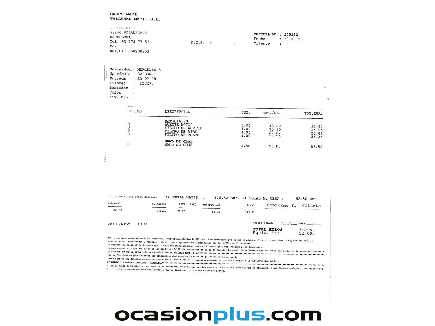 Foto del mantenimiento del Mercedes Clase A Mercedes Clase A 200 CDI Urban (136 CV)