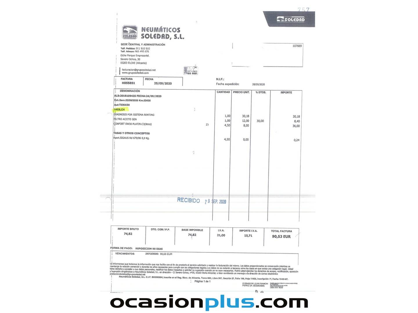 Foto del mantenimiento del Citroën Grand C4 Spacetourer Citroën Grand C4 Spacetourer BlueHDi 130 S&S Live (130 CV)