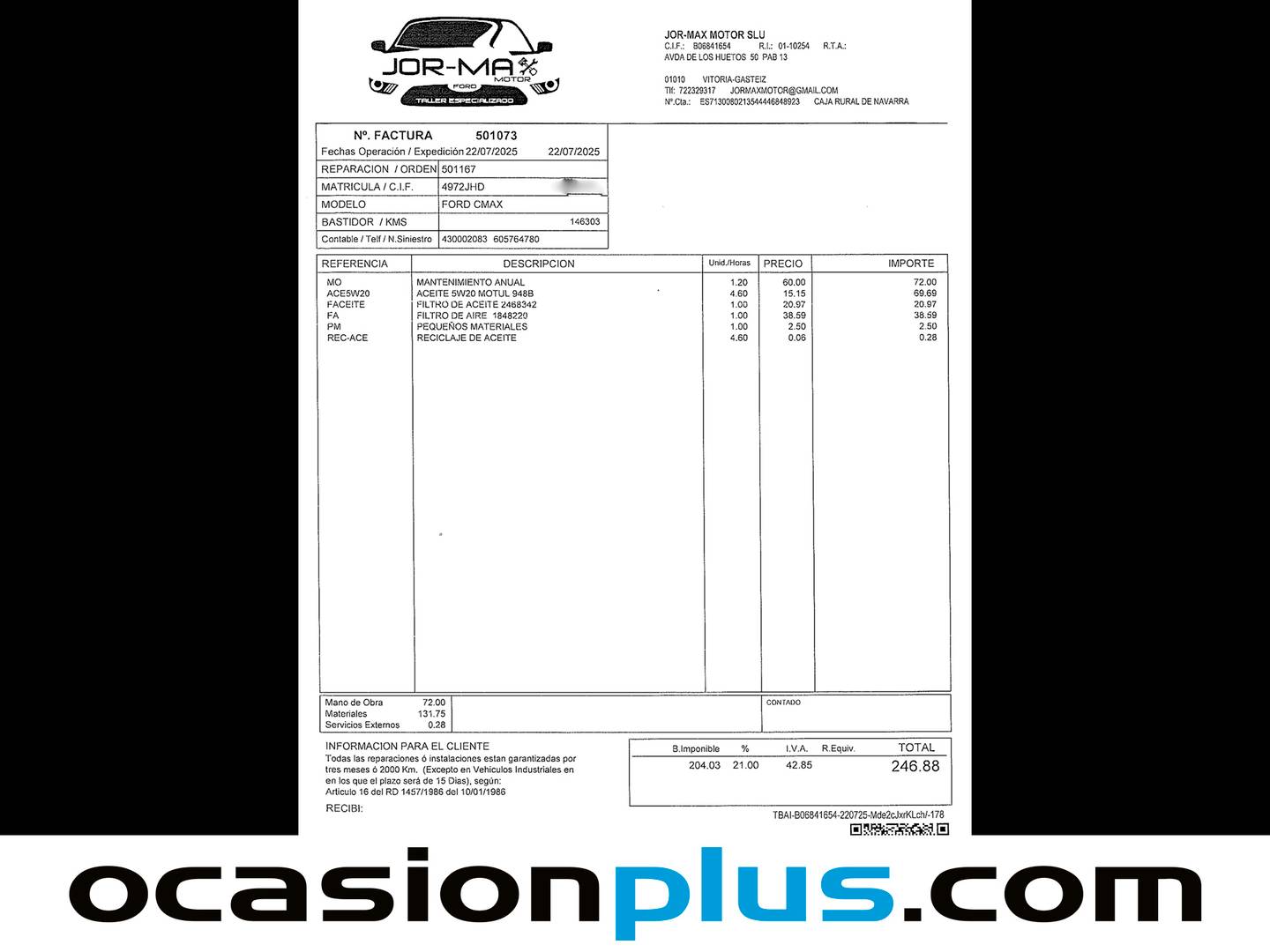 Foto del mantenimiento del Ford Grand C-Max Ford Grand C-Max 1.0 EcoBoost Trend+ (125 CV)
