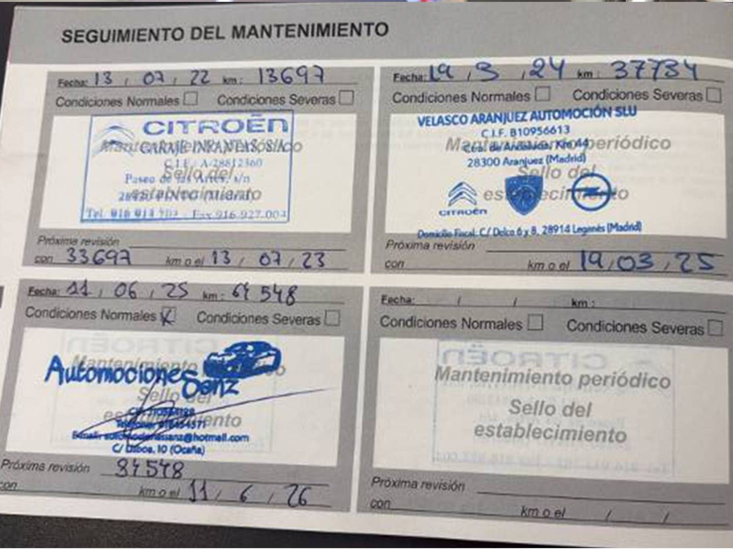 Foto del mantenimiento del Citroën C5 Aircross Citroën C5 Aircross BlueHdi 180 S&S Shine EAT8 (177 CV)
