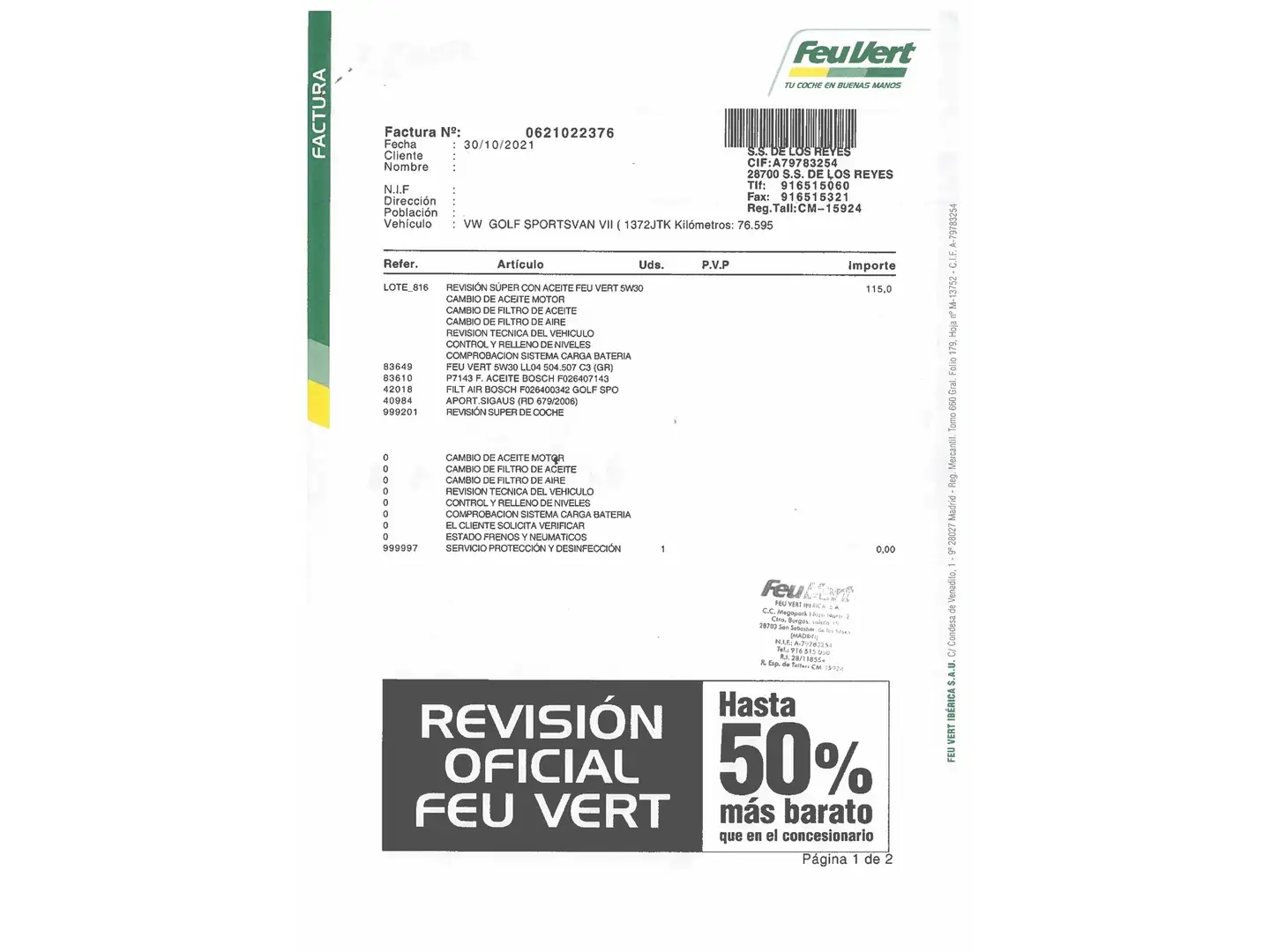 Foto Volkswagen Golf Sportsvan Volkswagen Golf Sportsvan Sport 1.4 TSI (150 CV) DSG