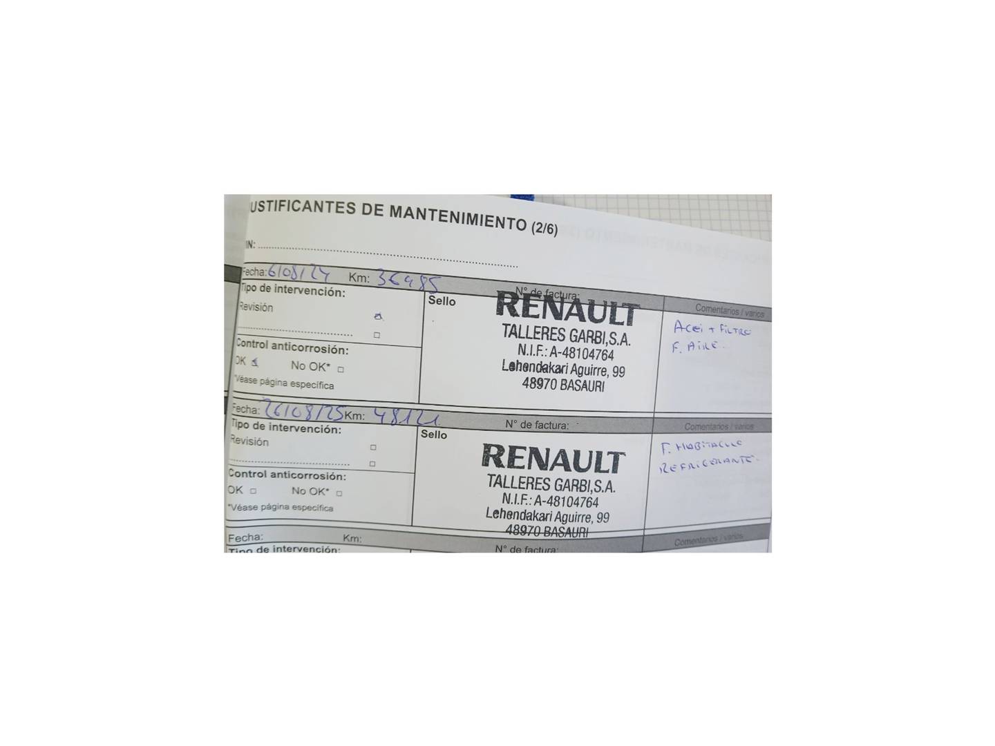 Foto del mantenimiento del Dacia Sandero Dacia Sandero Serie Limitada Aniversario TCE (100 CV)