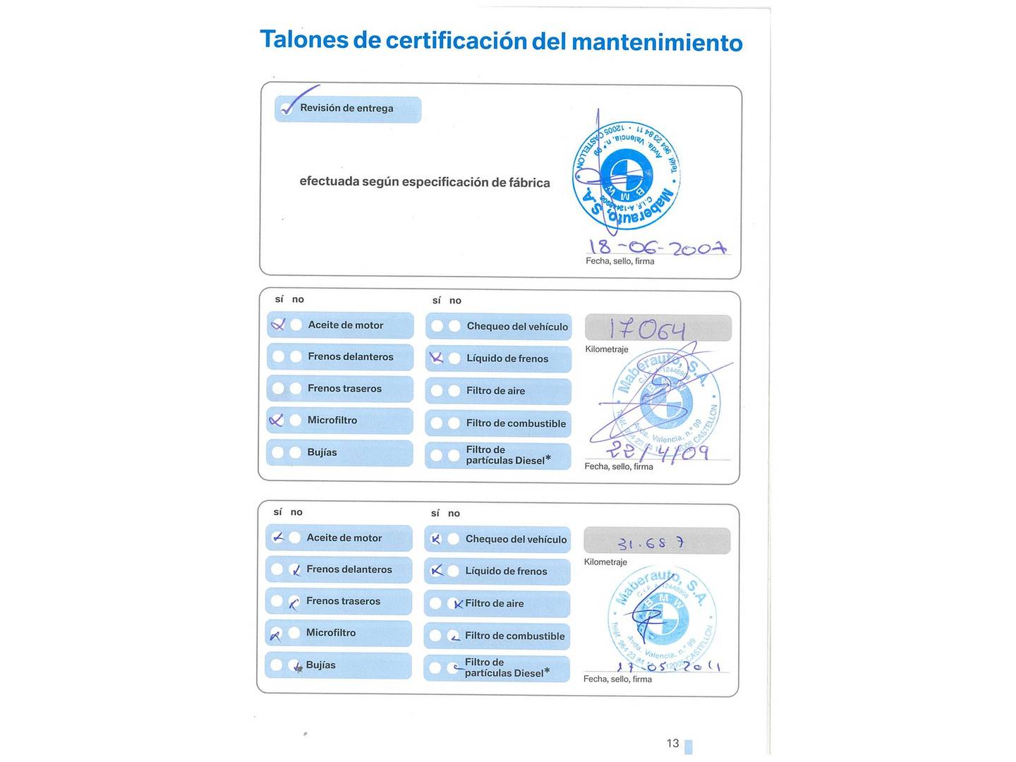 Foto del mantenimiento del BMW Serie 1 BMW Serie 1 120i (170 CV)
