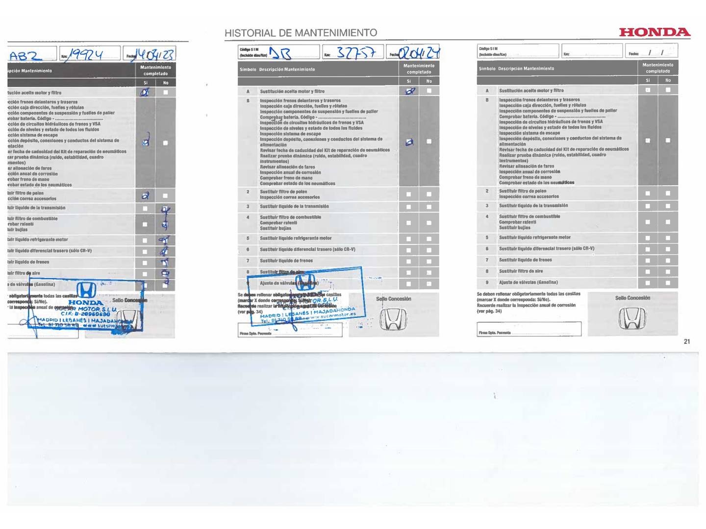 Foto del mantenimiento del Honda Jazz Honda Jazz 1.3 i-VTEC Comfort (102 CV)