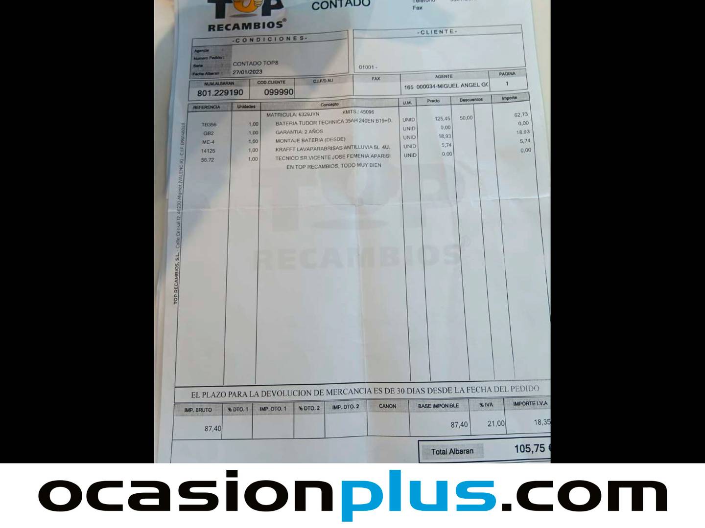 Foto del mantenimiento del Toyota Auris Toyota Auris 1.8 Hybrid Active (136 CV)