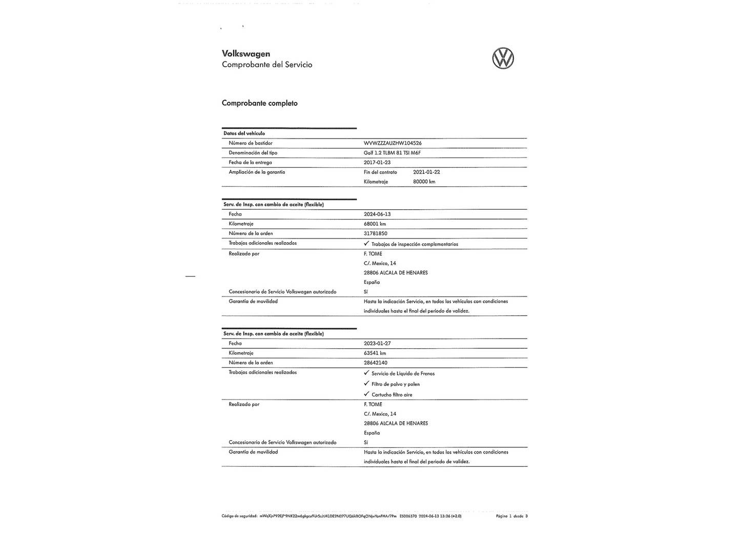 Foto del mantenimiento del Volkswagen Tiguan Volkswagen Tiguan Advance 2.0 TDI (150 CV)