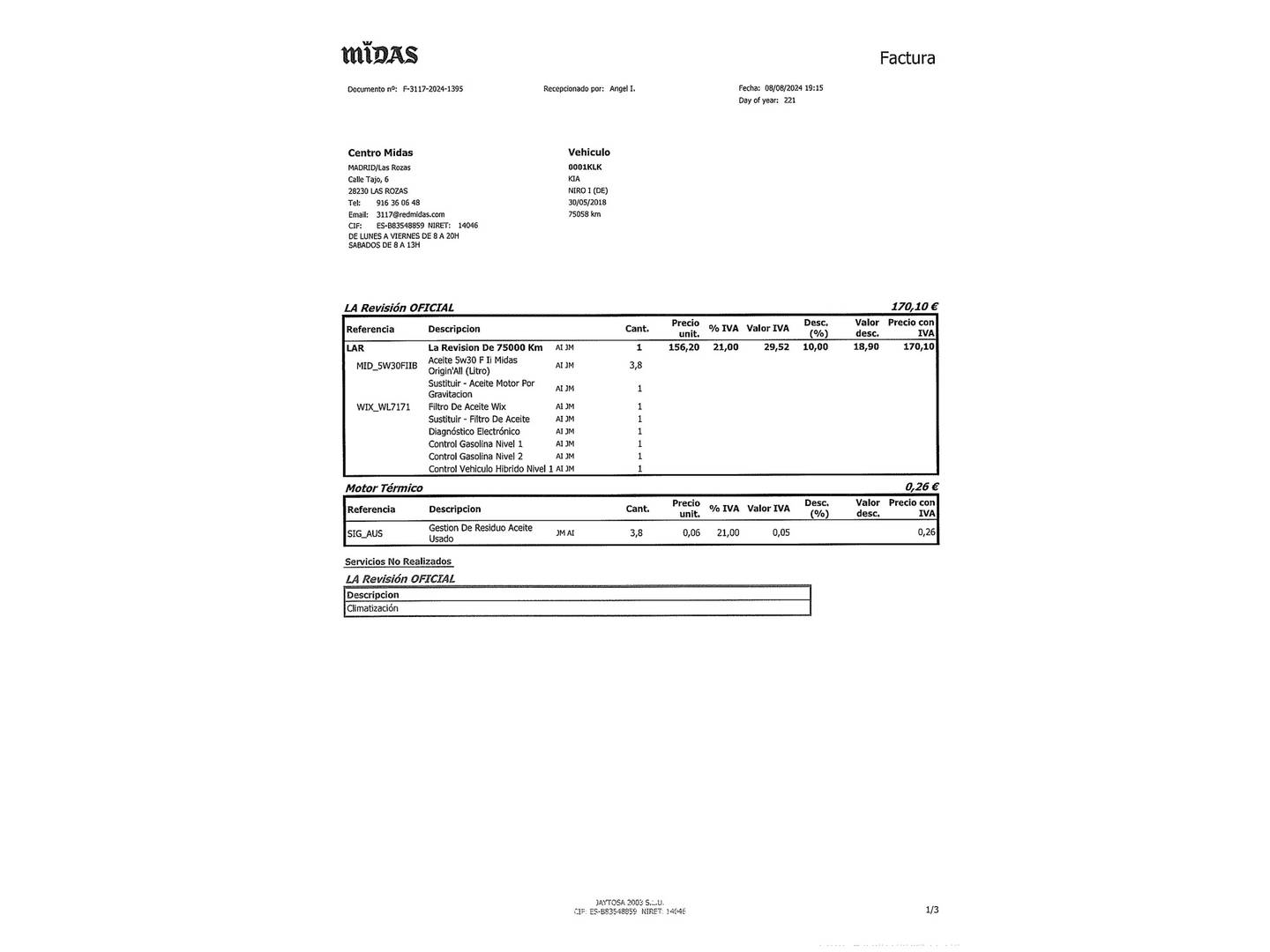Foto del mantenimiento del Opel Corsa Opel Corsa 1.2 Selective Easytronic (85 CV)