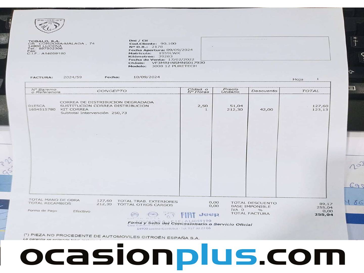 Foto del mantenimiento del Peugeot 3008 Peugeot 3008 PureTech 130 S&S Allure (130 CV)