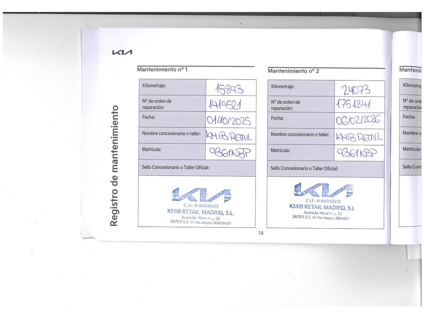 Foto del mantenimiento del KIA XCeed KIA XCeed 1.0 T-GDi Drive (100 CV)