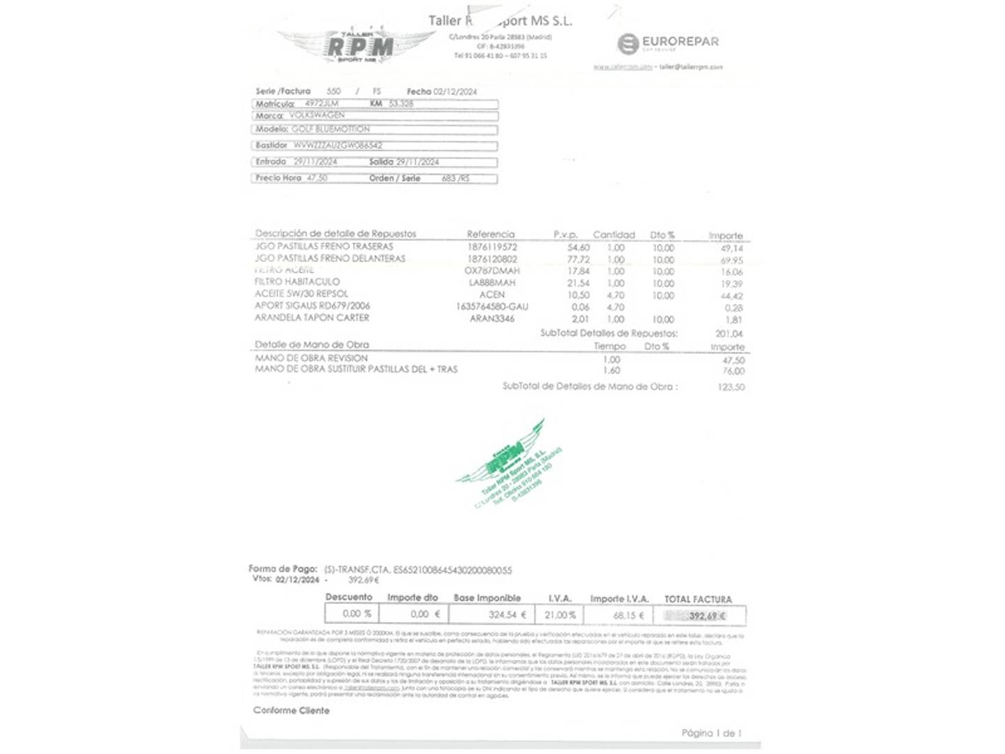 Foto Volkswagen Golf Volkswagen Golf 1.6 TDI BlueMotion (110 CV)