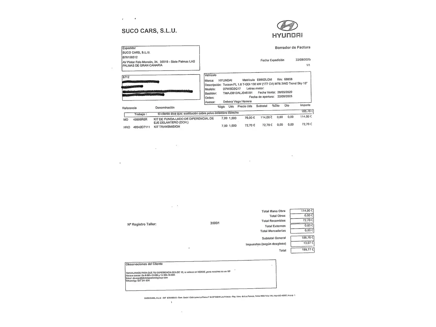 Foto Hyundai Tucson Hyundai Tucson 1.6 TGDI Klass Sky 4x2  (177 CV)