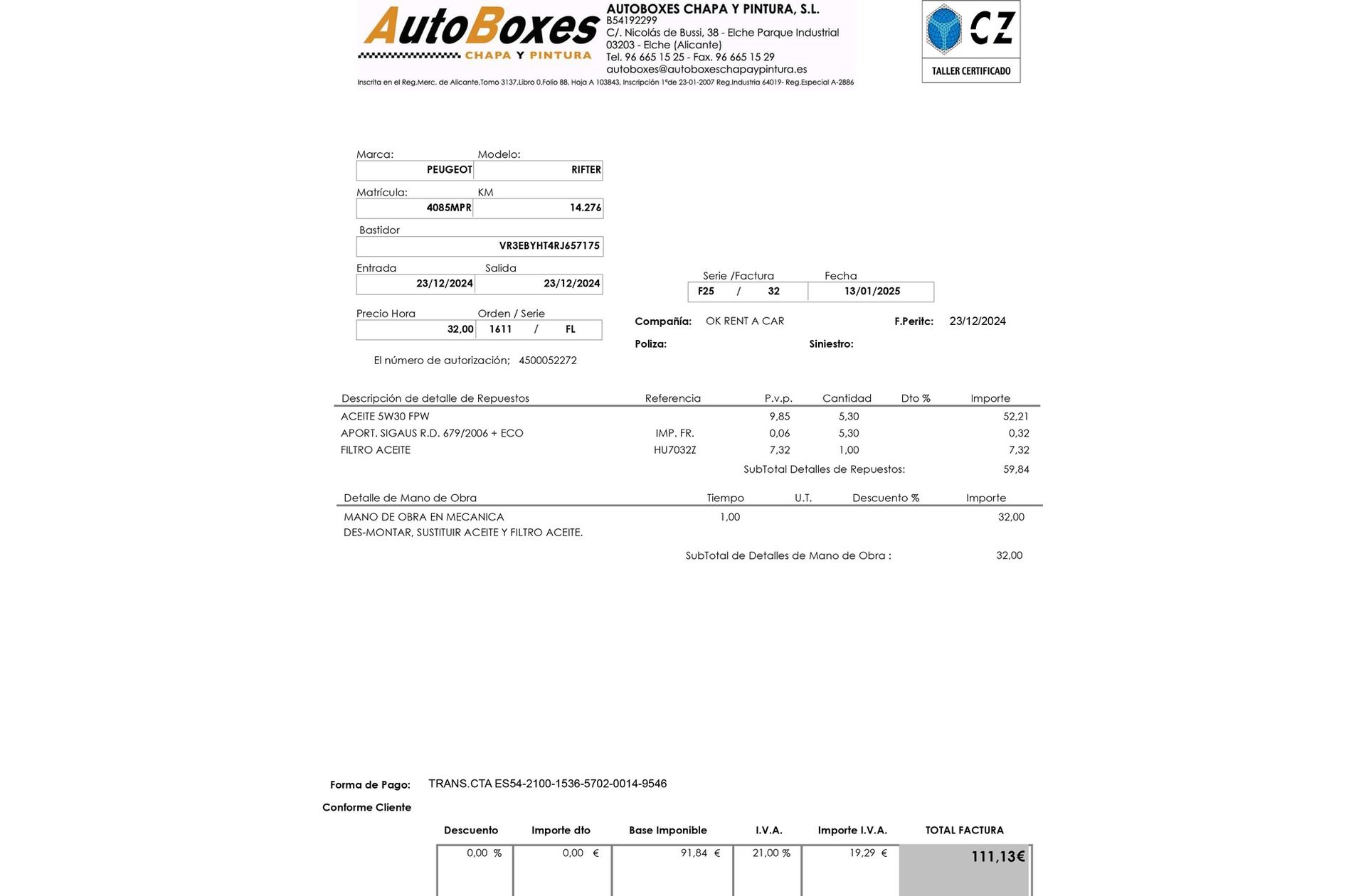 Peugeot Rifter BlueHDi 100 Allure - foto 21