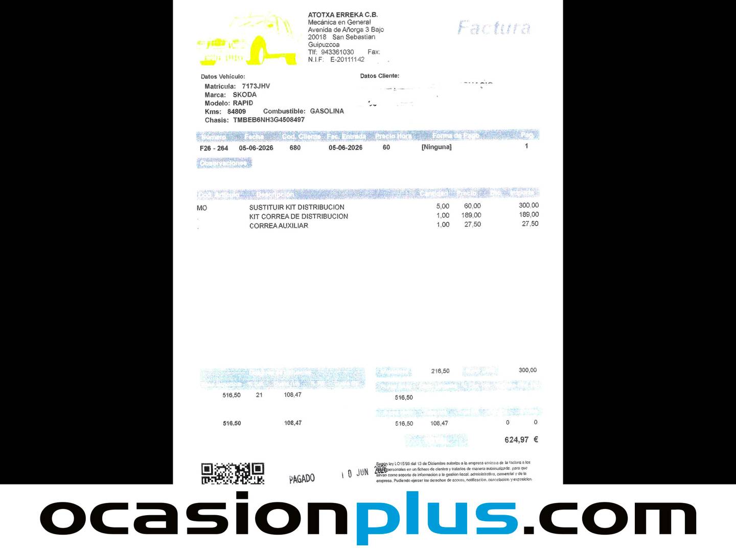 Foto del mantenimiento del Skoda Spaceback Skoda Spaceback 1.2 TSI Ambition (110 CV)