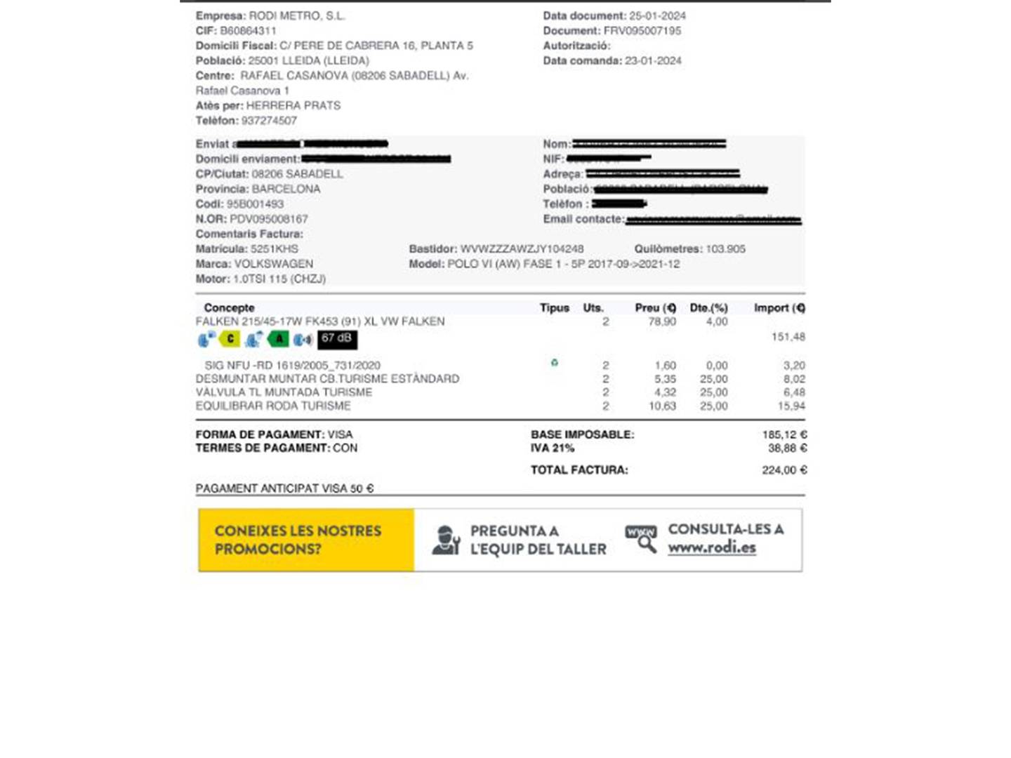 Foto del mantenimiento del Volkswagen Polo Volkswagen Polo Sport 1.0 TSI (115 CV)