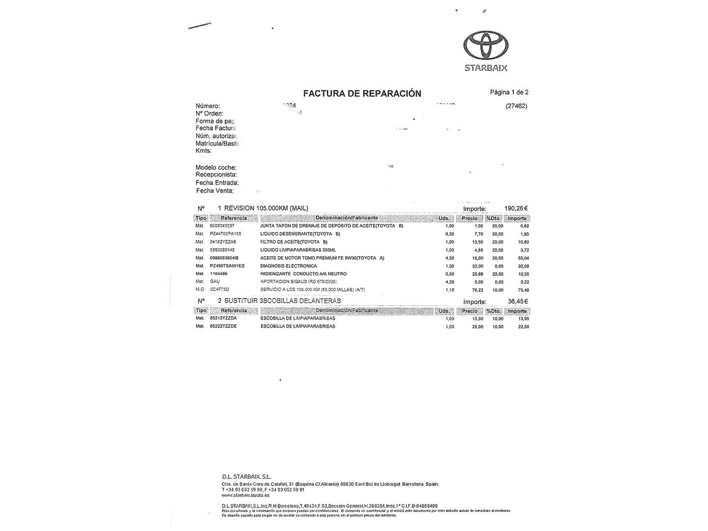 Foto del mantenimiento del Toyota C-HR Toyota C-HR 1.8 125H Launch Edition (122 CV)