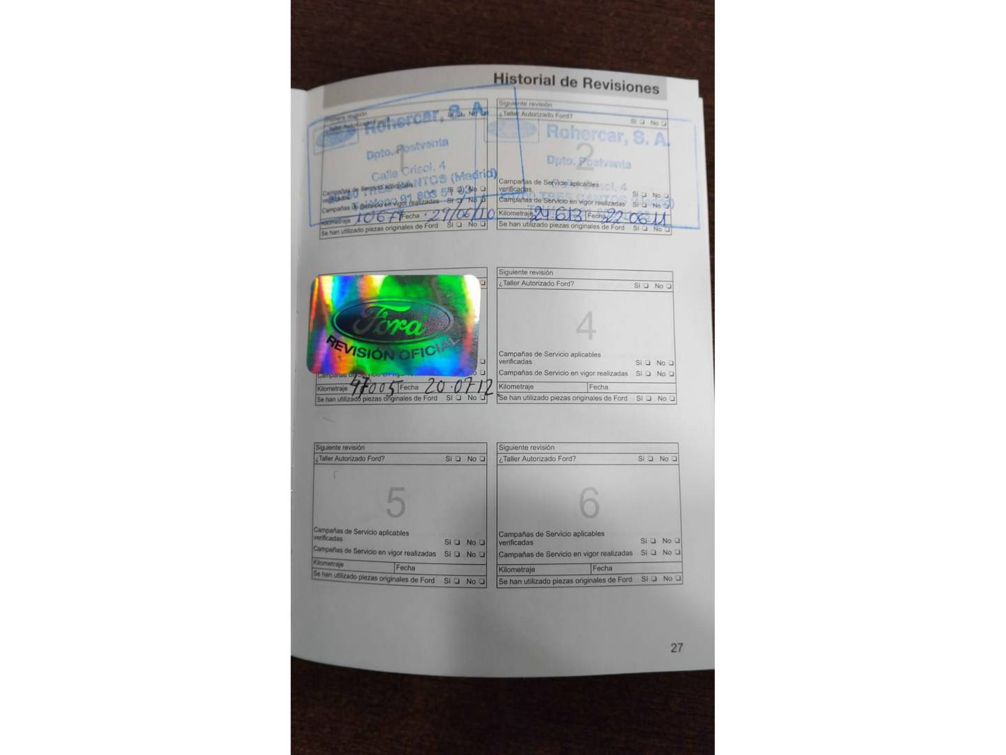 Foto del mantenimiento del Ford Fiesta Ford Fiesta 1.25 Trend (82 CV)