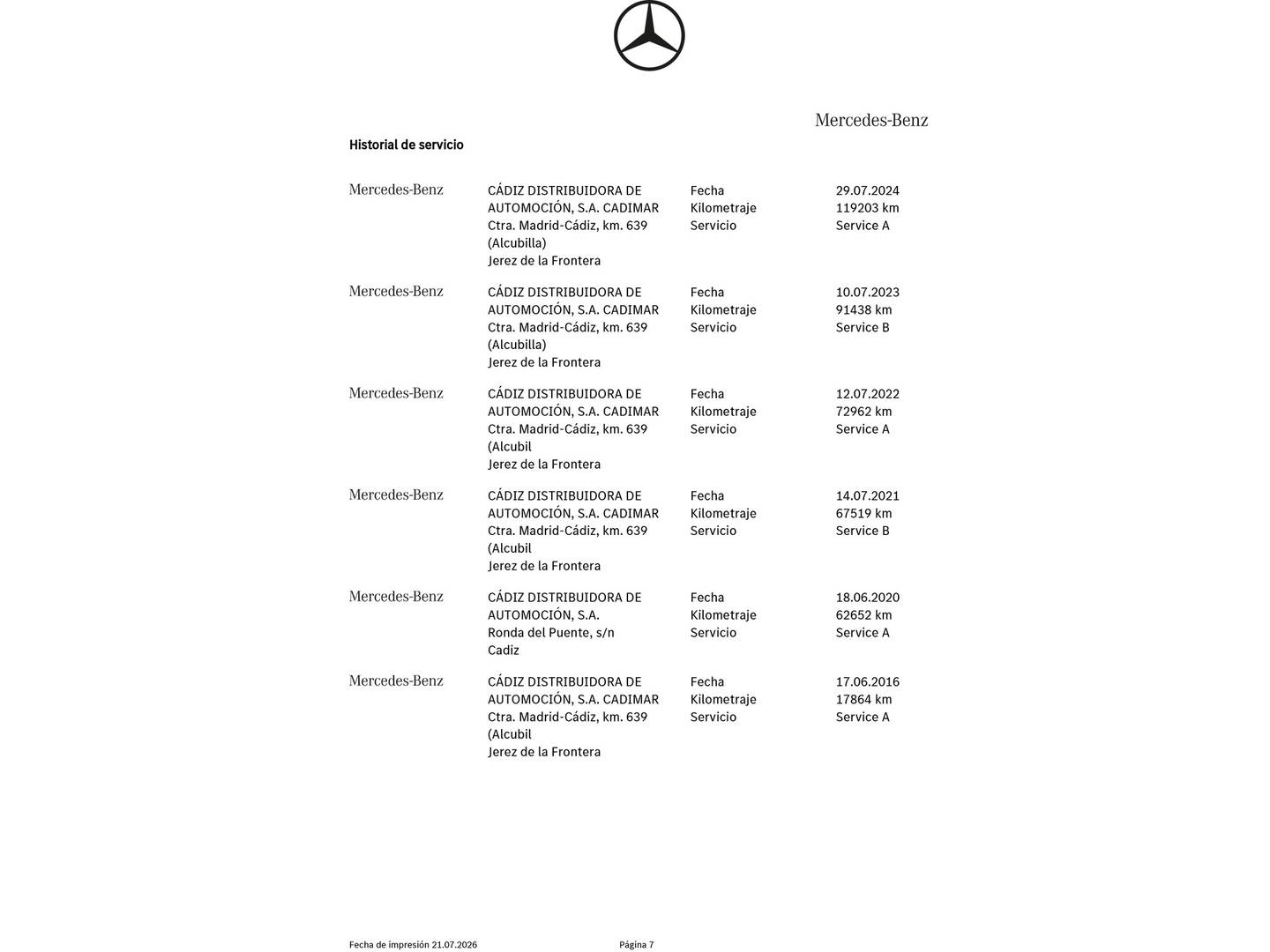 Foto del mantenimiento del Mercedes GLA Mercedes GLA 200 CDI Style (136 CV)