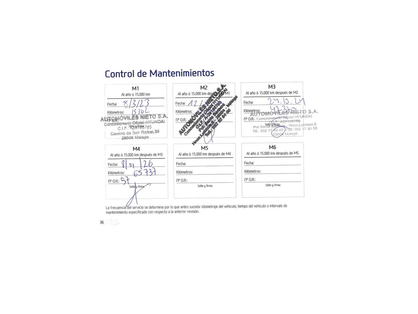 Foto del mantenimiento del Hyundai i30 Hyundai i30 1.0 TGDI 48V Klass (120 CV)
