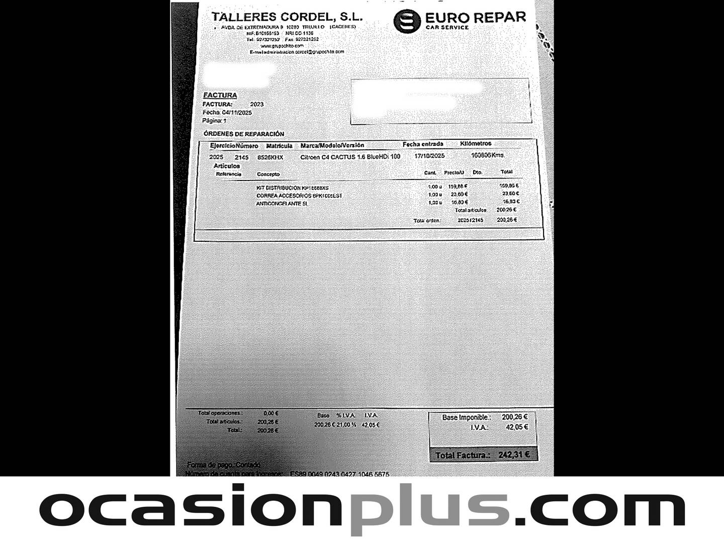 Foto del mantenimiento del Citroën C4 Cactus Citroën C4 Cactus BlueHDi 100 Feel (100 CV)