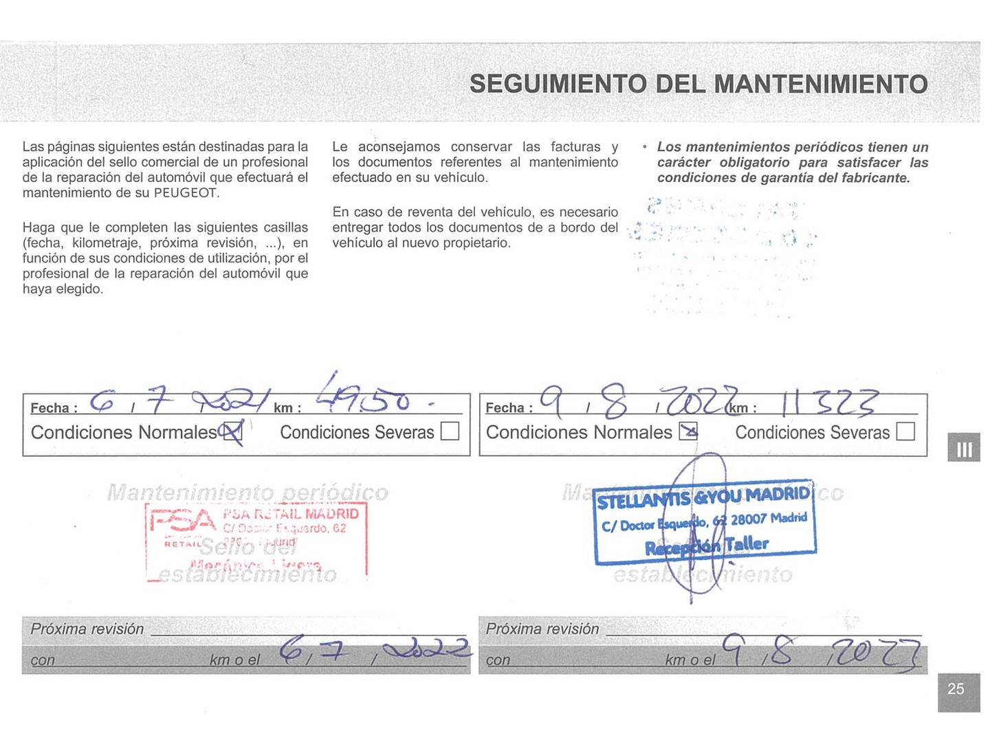 Foto del mantenimiento del Peugeot Rifter Peugeot Rifter PureTech 110 Allure Standard (110 CV)