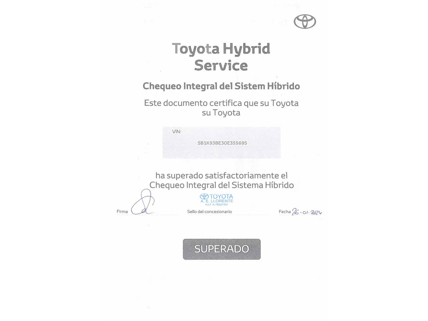 Foto del mantenimiento del Toyota Corolla Toyota Corolla 1.8 125 Híbrido Active Tech E-CVT (122 CV)