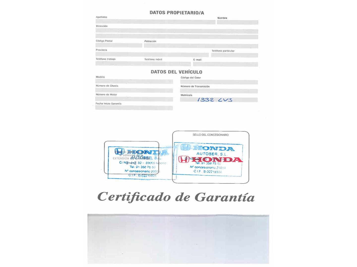 Foto del mantenimiento del Honda CR-V Honda CR-V 2.0 i-MMD Lifestyle 4x2 Auto (184 CV)