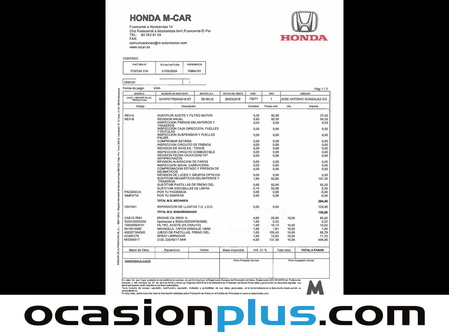 Foto Honda Civic Honda Civic 1.5 VTEC Turbo Sport Plus (182 CV)