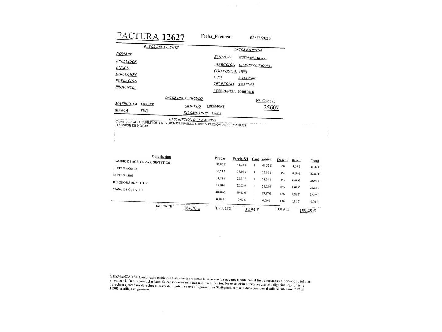 Foto del mantenimiento del Fiat Freemont Fiat Freemont 2.0 16v Diesel Urban (140 CV) 7 plazas