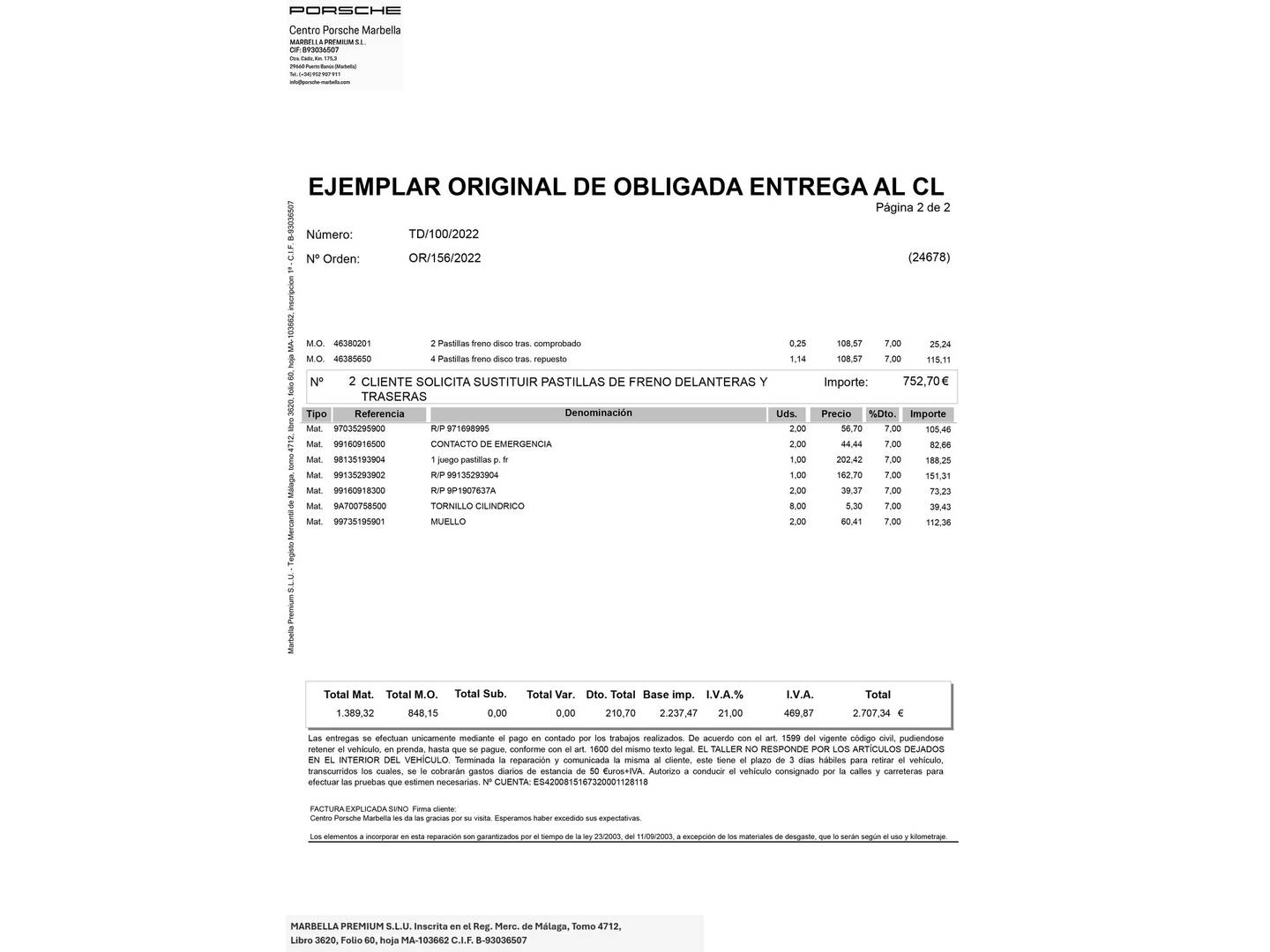 Foto del mantenimiento del Porsche 911 Porsche 911 Carrera Cabrio (350 CV)
