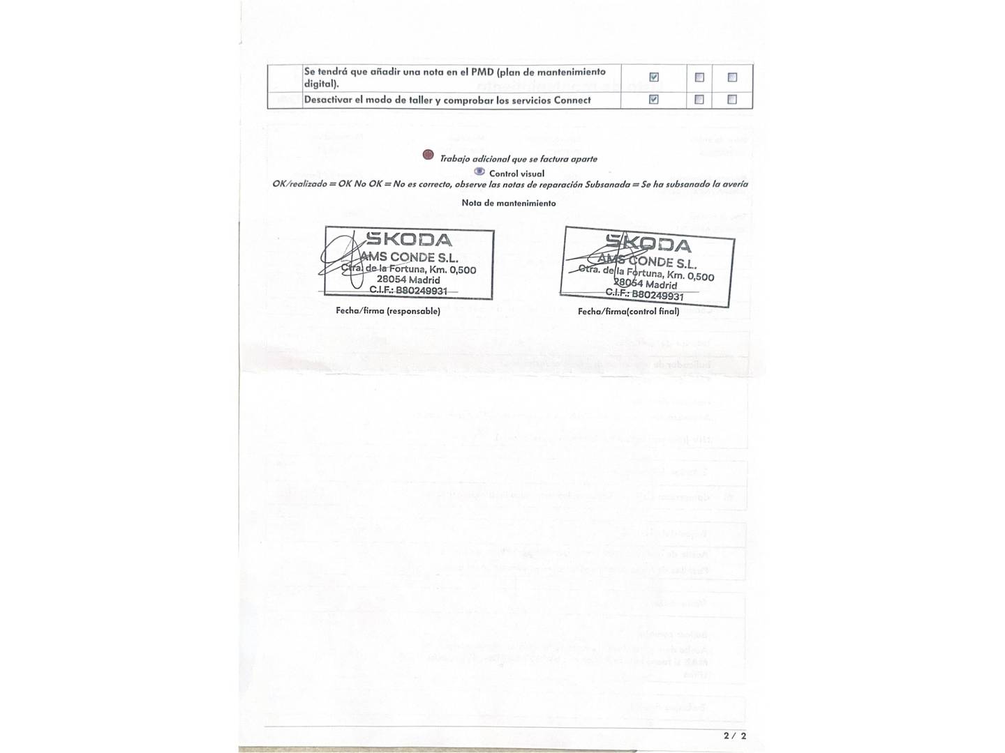 Foto del mantenimiento del Skoda Superb Skoda Superb 1.5 TSI Ambition DSG (150 CV)