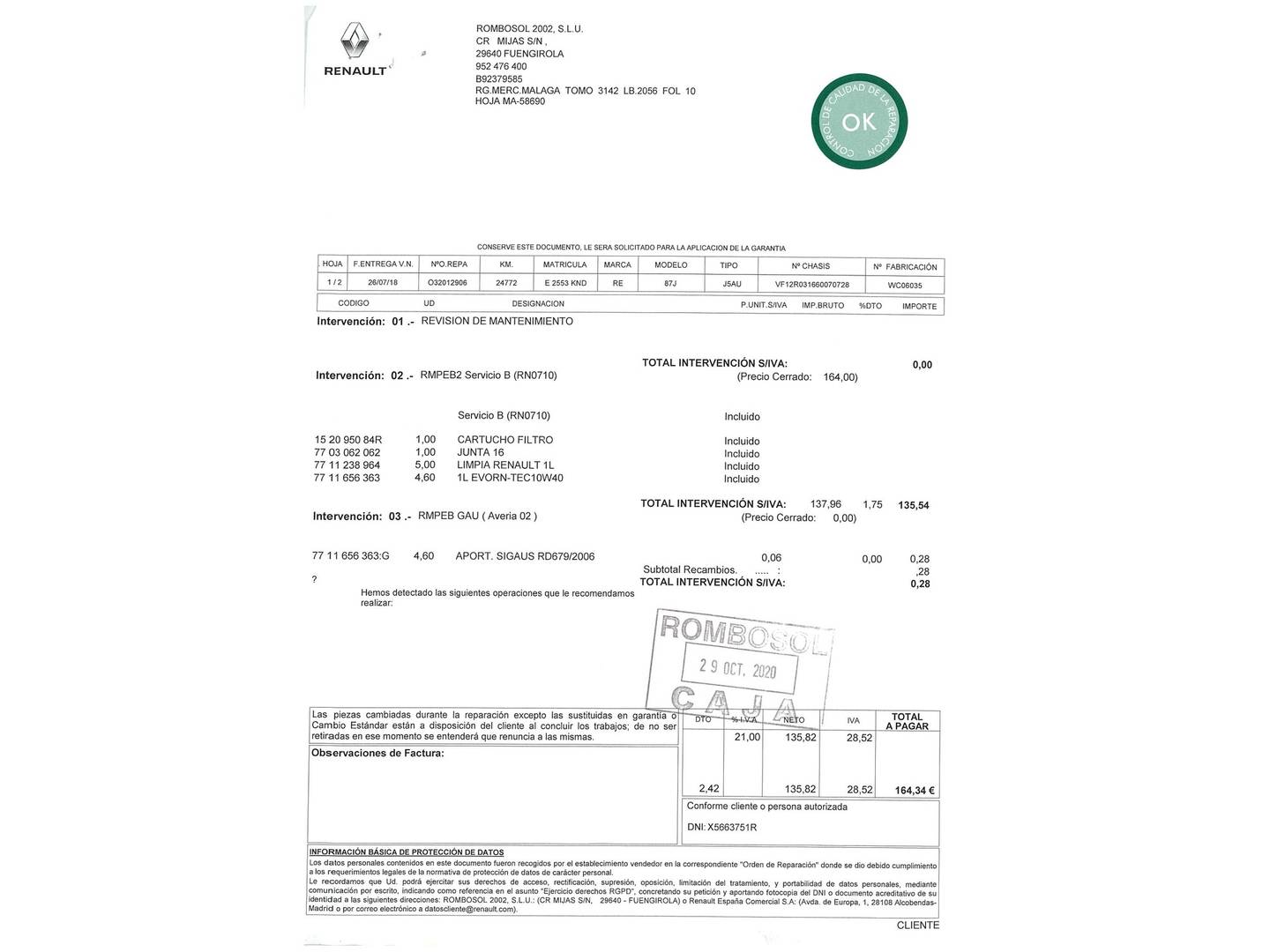 Foto del mantenimiento del Renault Captur Renault Captur Limited Energy TCe (120 CV)