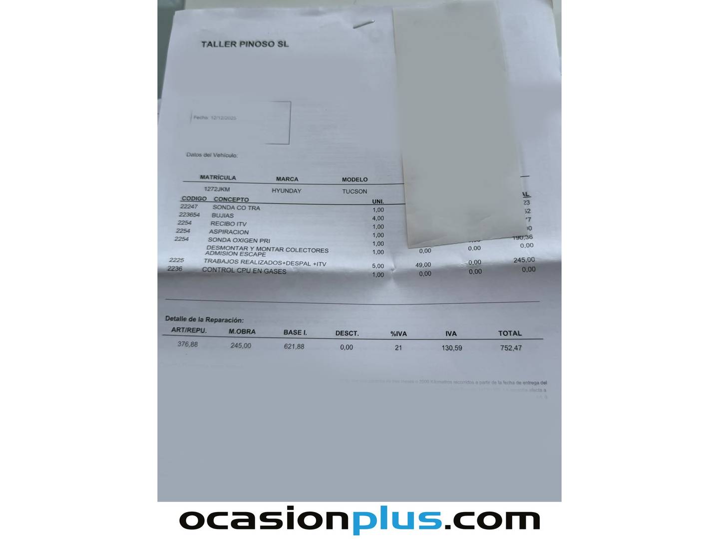 Foto del mantenimiento del Hyundai Tucson Hyundai Tucson 1.6 GDI BlueDrive Tecno 4x2 (131 CV)