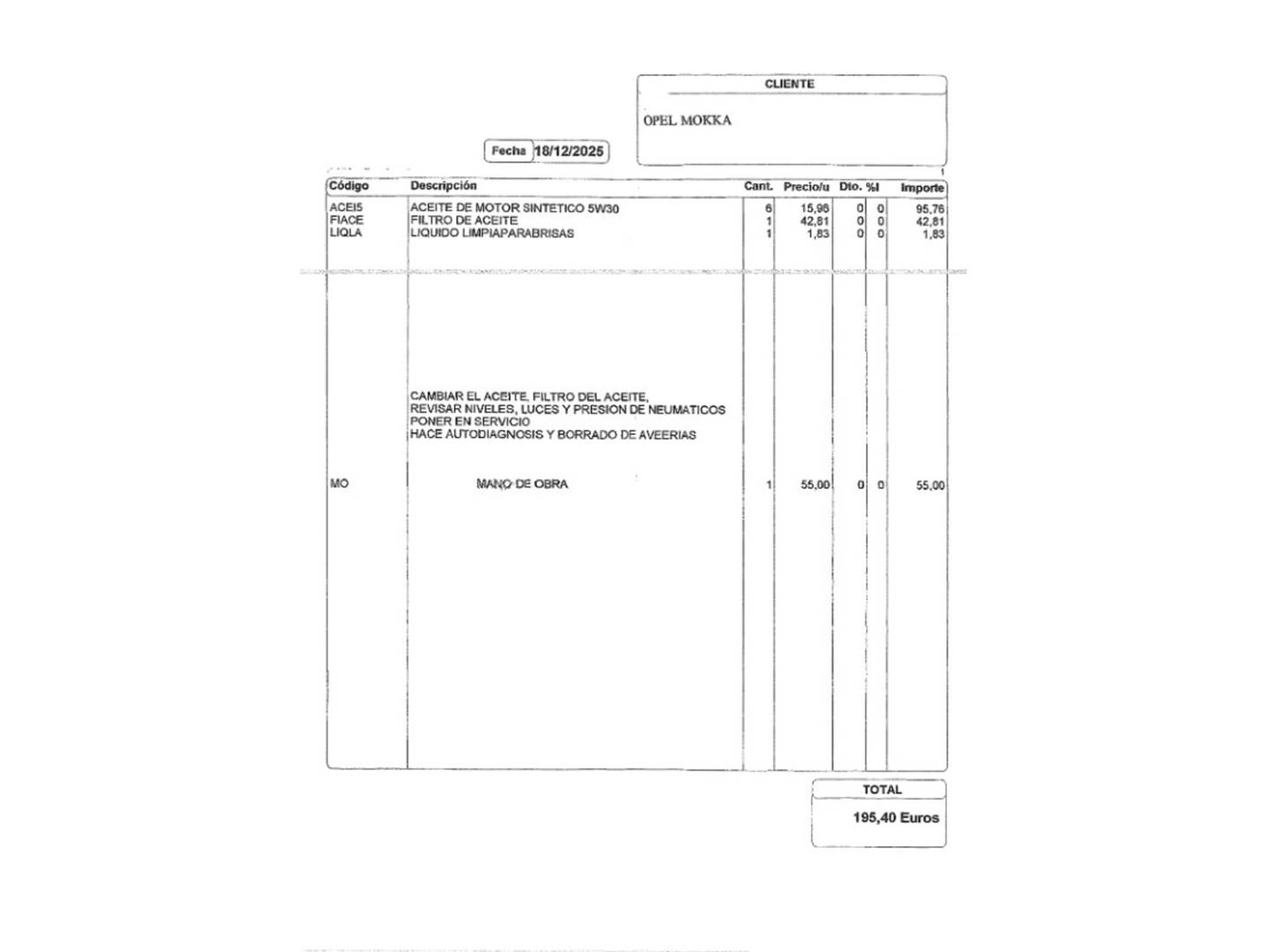 Foto del mantenimiento del Opel Mokka X Opel Mokka X 1.6 CDTi S&S Excellence 4X2 (136 CV)